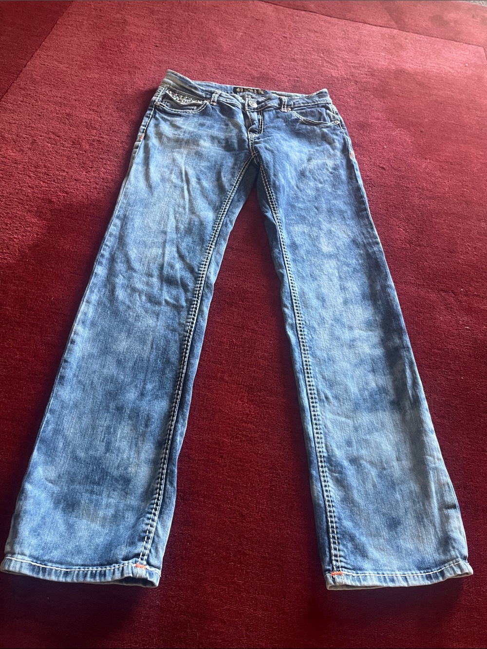 Virgin Jeans Vintage Y2K 2000 Blue Acid Wash Straight Distressed - Picture 2 of 15
